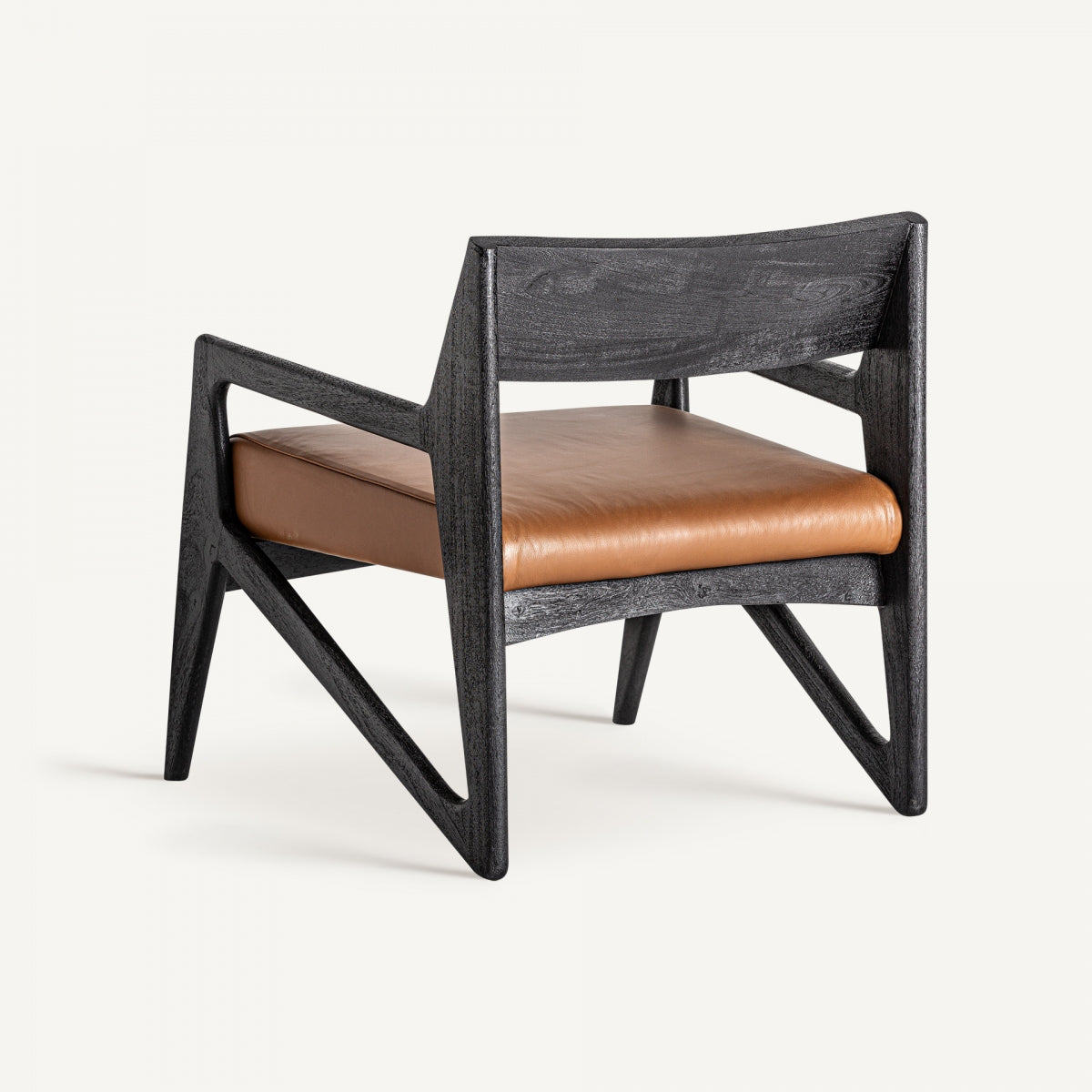 Fauteuil en cuir et bois d'acacia noir | VICAL Beslon - Image 8