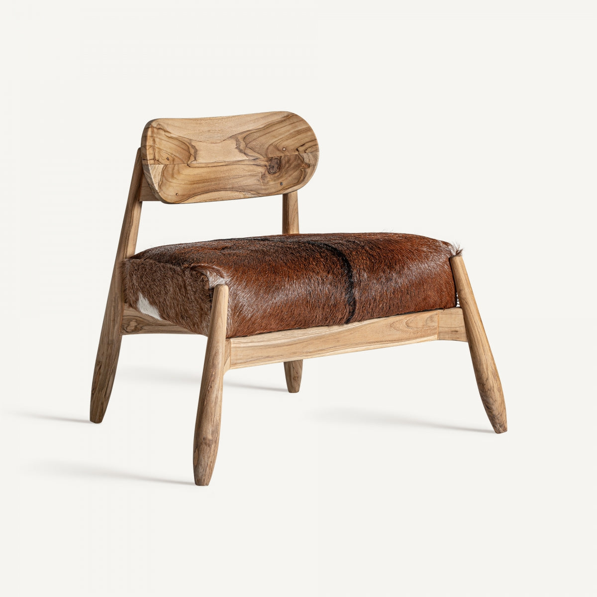 Fauteuil en teck et peau de chèvre | VICAL Payerne - Image 1