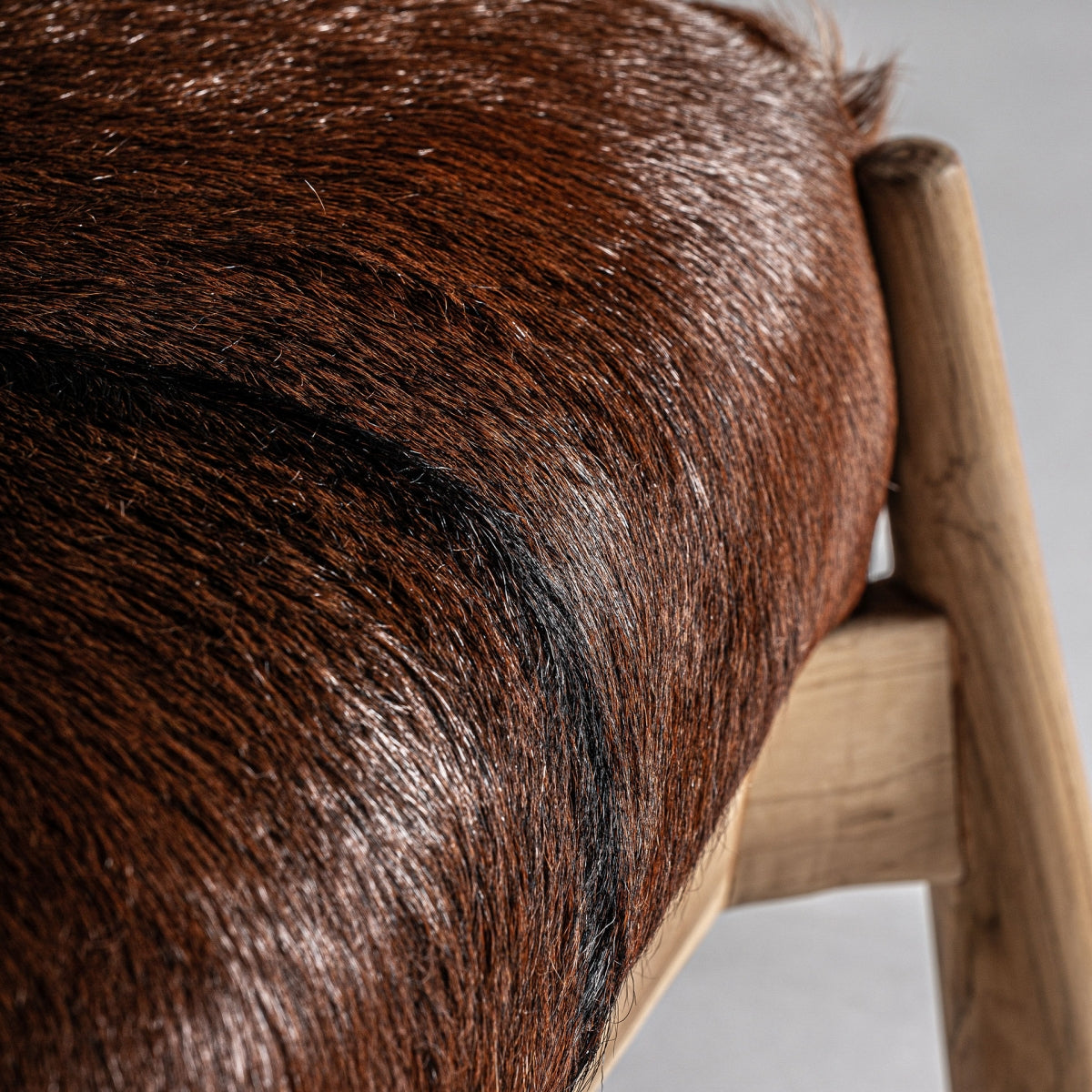 Fauteuil en teck et peau de chèvre | VICAL Payerne - Image 4