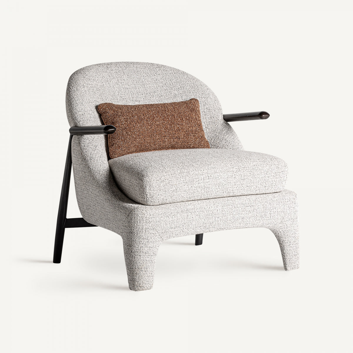 Fauteuil en tissu gris et bois de pin | VICAL Herzele - Image 1