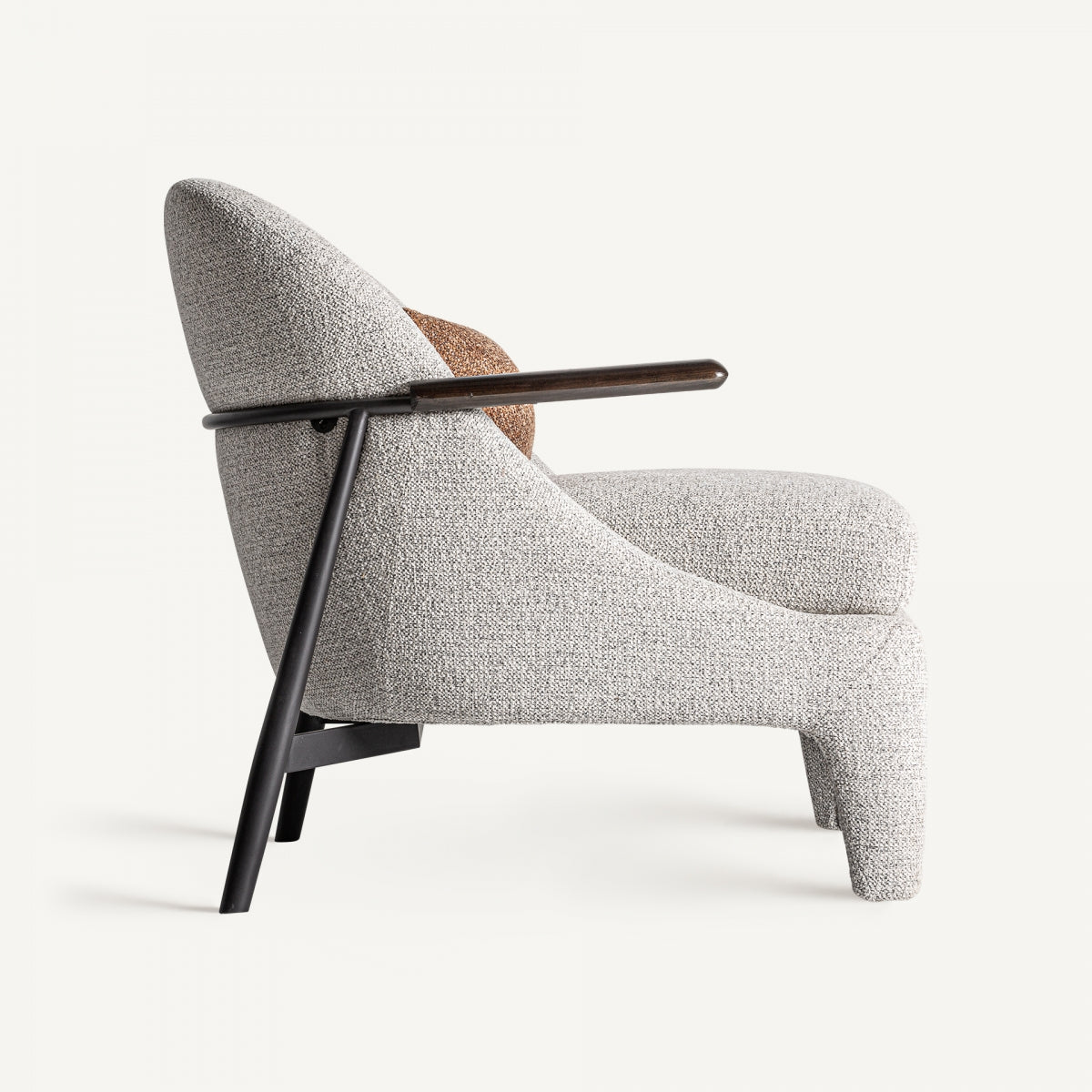 Fauteuil en tissu gris et bois de pin | VICAL Herzele - Image 2