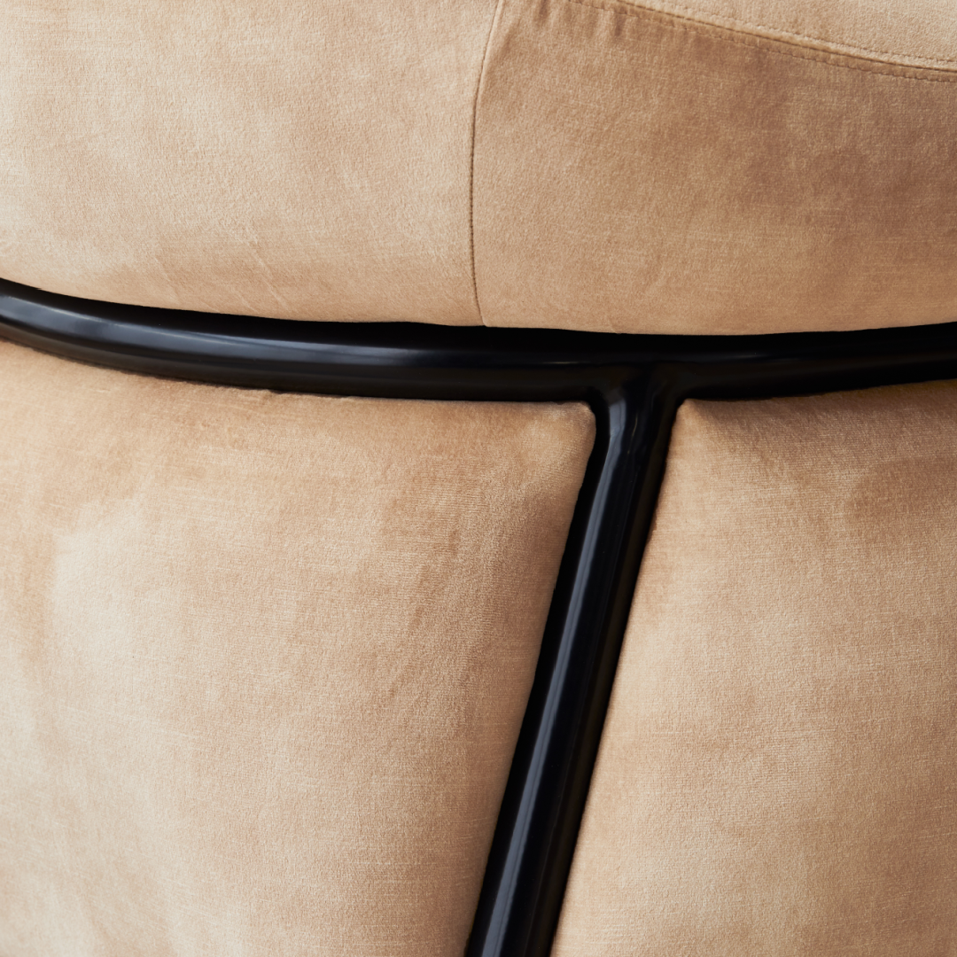 Fauteuil en velours beige | Grado Belly Lounge - Image 9