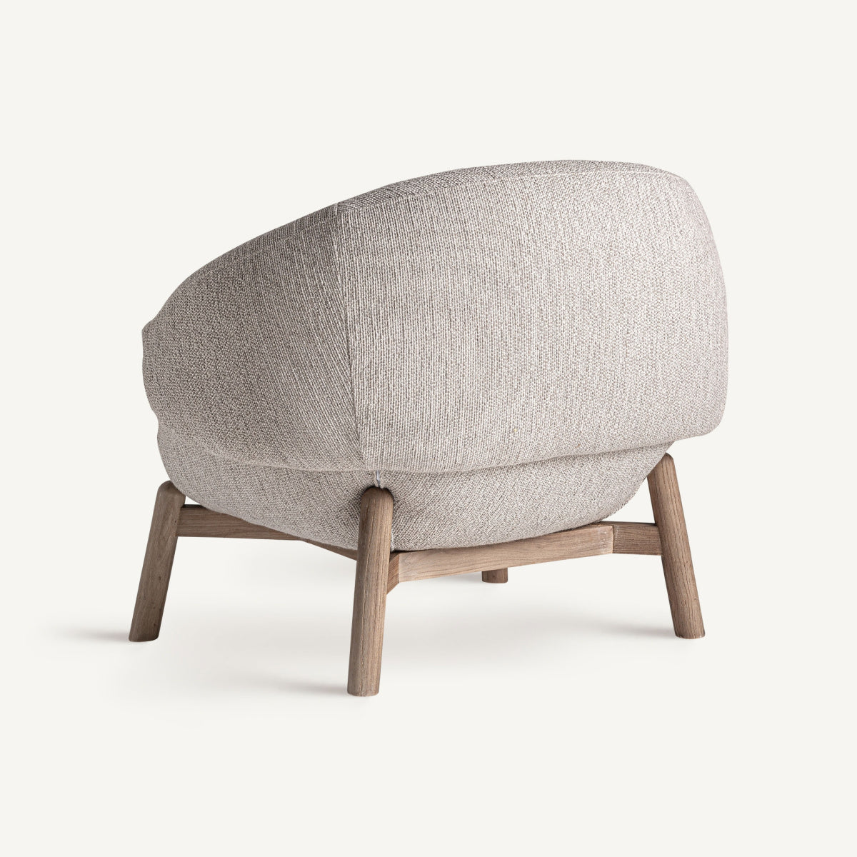 Fauteuil rond en tissu beige | VICAL Jacquard - Image 5