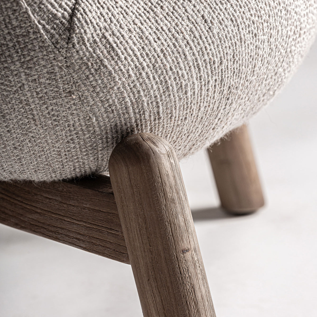 Fauteuil rond en tissu beige | VICAL Jacquard - Image 6