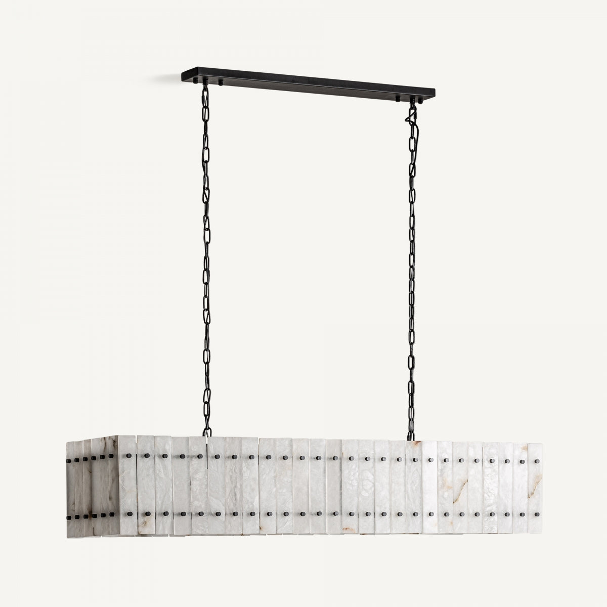 Lustre en marbre blanc et bronze | Vical Canolli - Image 3