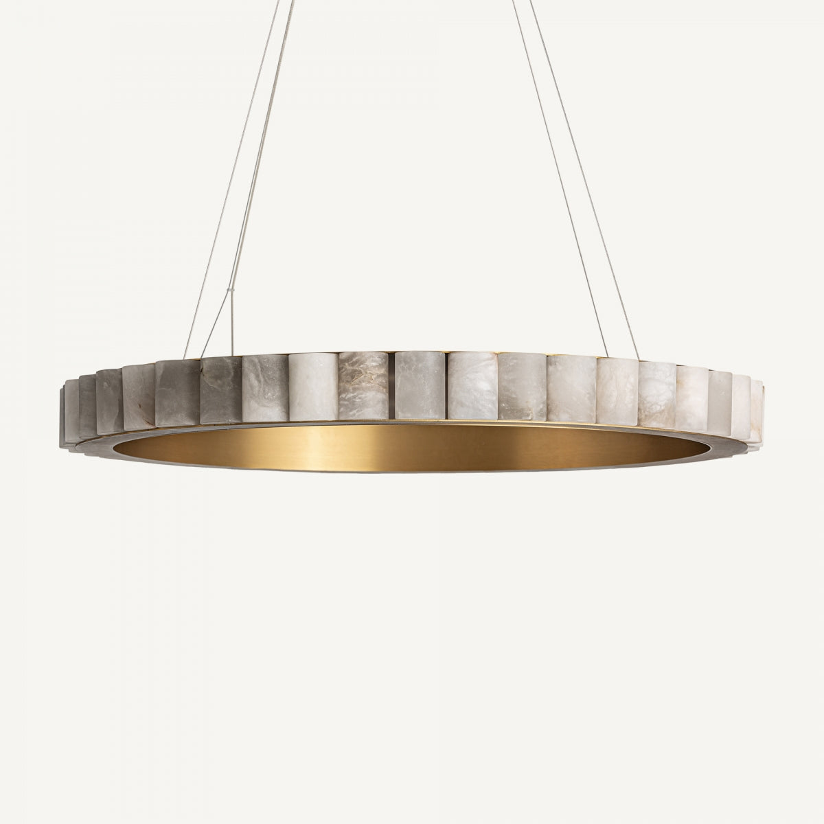Lustre en marbre blanc et laiton | Vical Stelle - Image 1