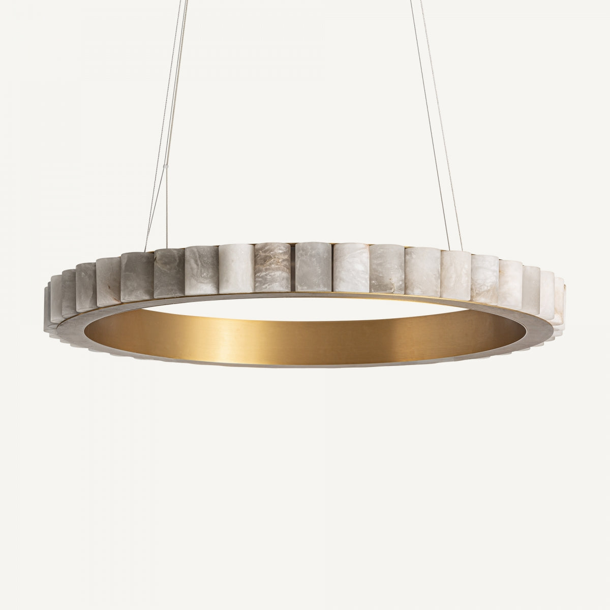 Lustre en marbre blanc et laiton | Vical Stelle - Image 3