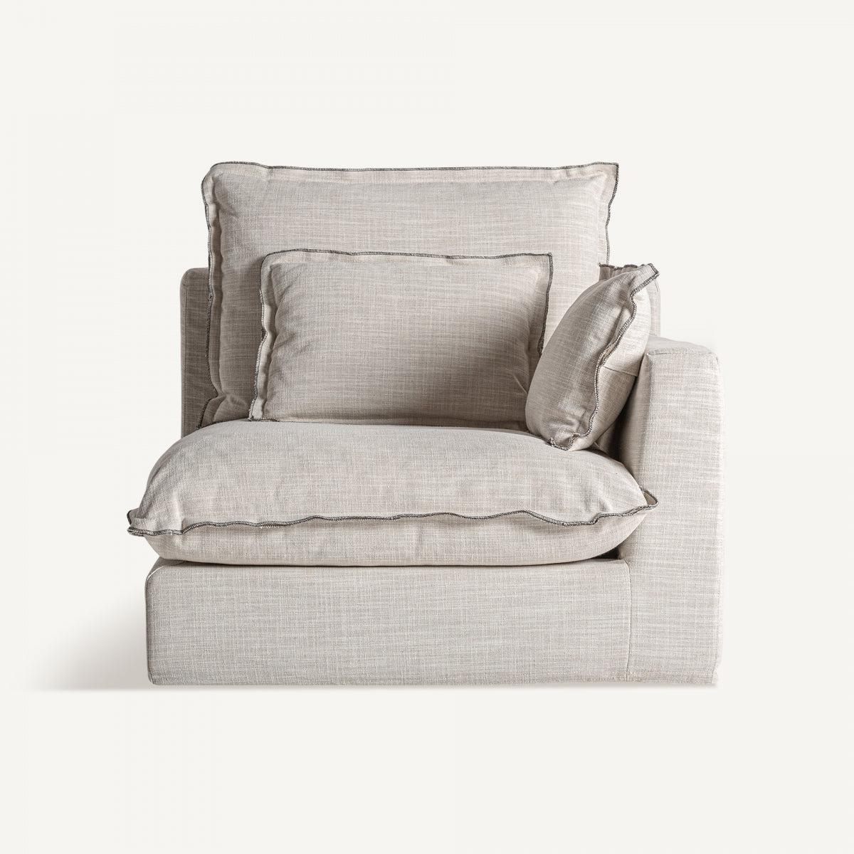 Module droit en tissu blanc cassé | Vical Bief - Image 1