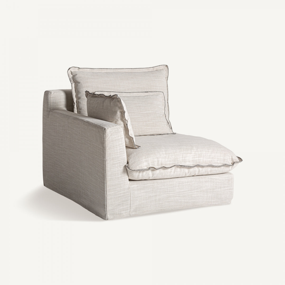 Module gauche en tissu blanc cassé | Vical Bief - Image 3