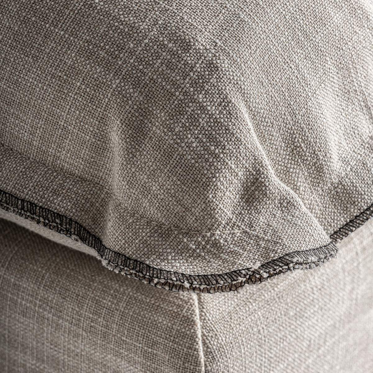 Module pouf en tissu blanc cassé | Vical Bief - Image 2