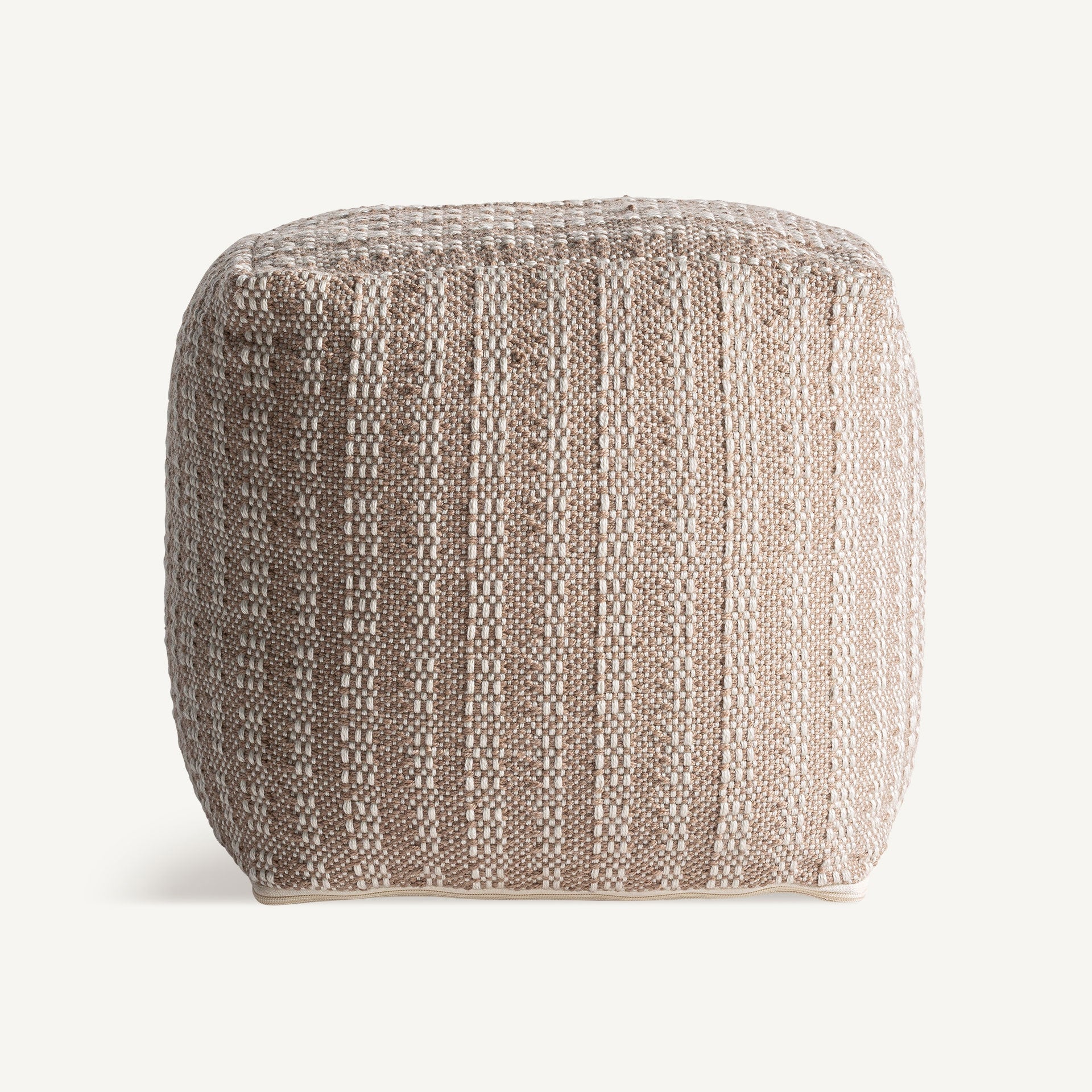Pouf en tissu beige | Vical KIRHO - Image 1