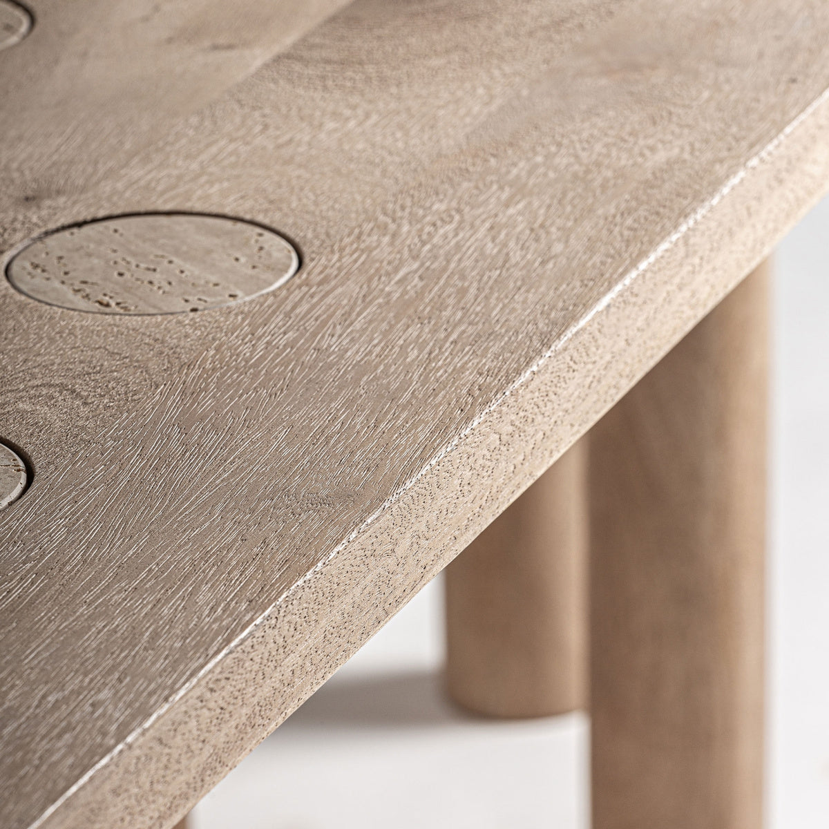 Table à manger en bois de manguier/travertin | VICAL Jacquard - Image 5