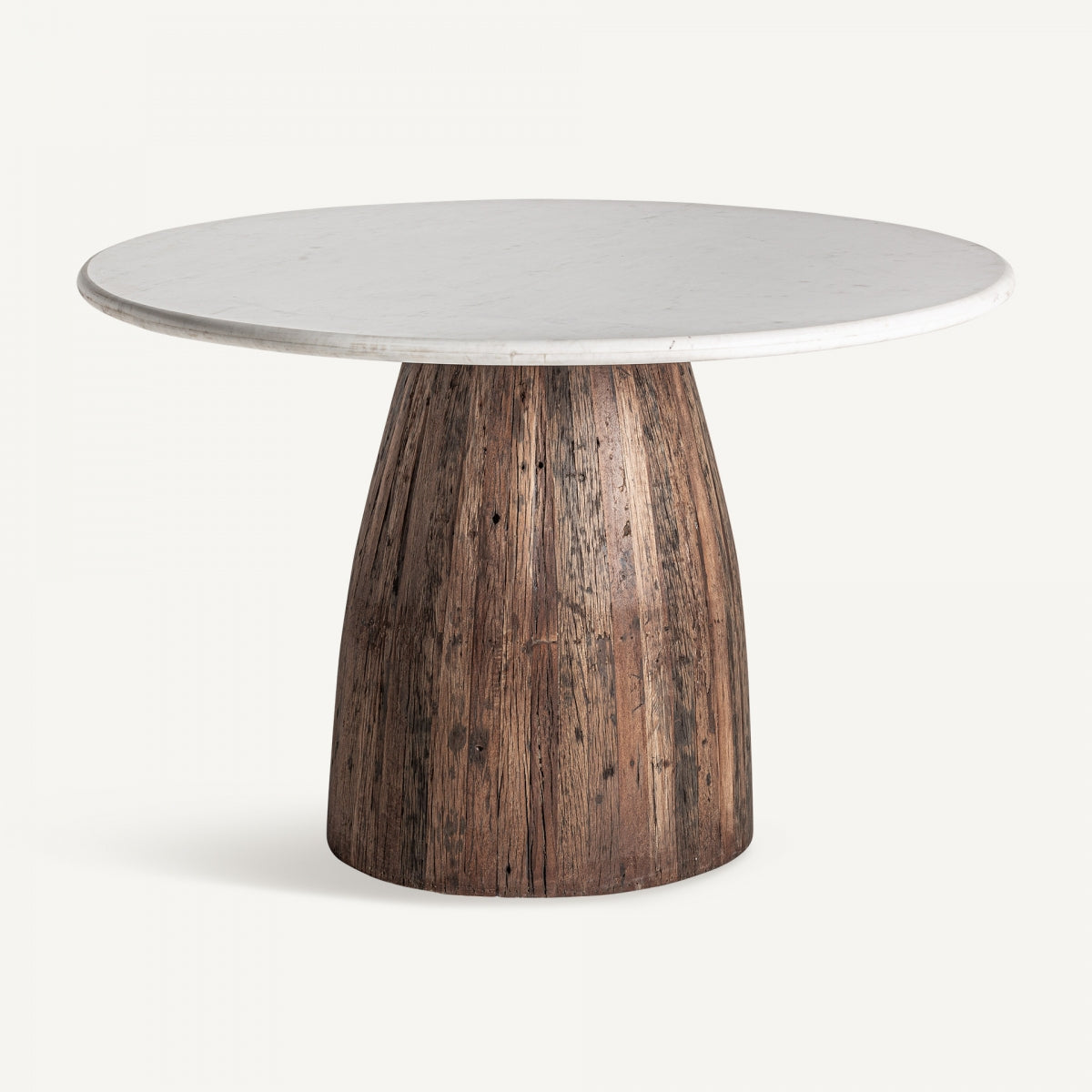Table à manger ronde en bois et marbre blanc | VICAL Skorup - Image 3