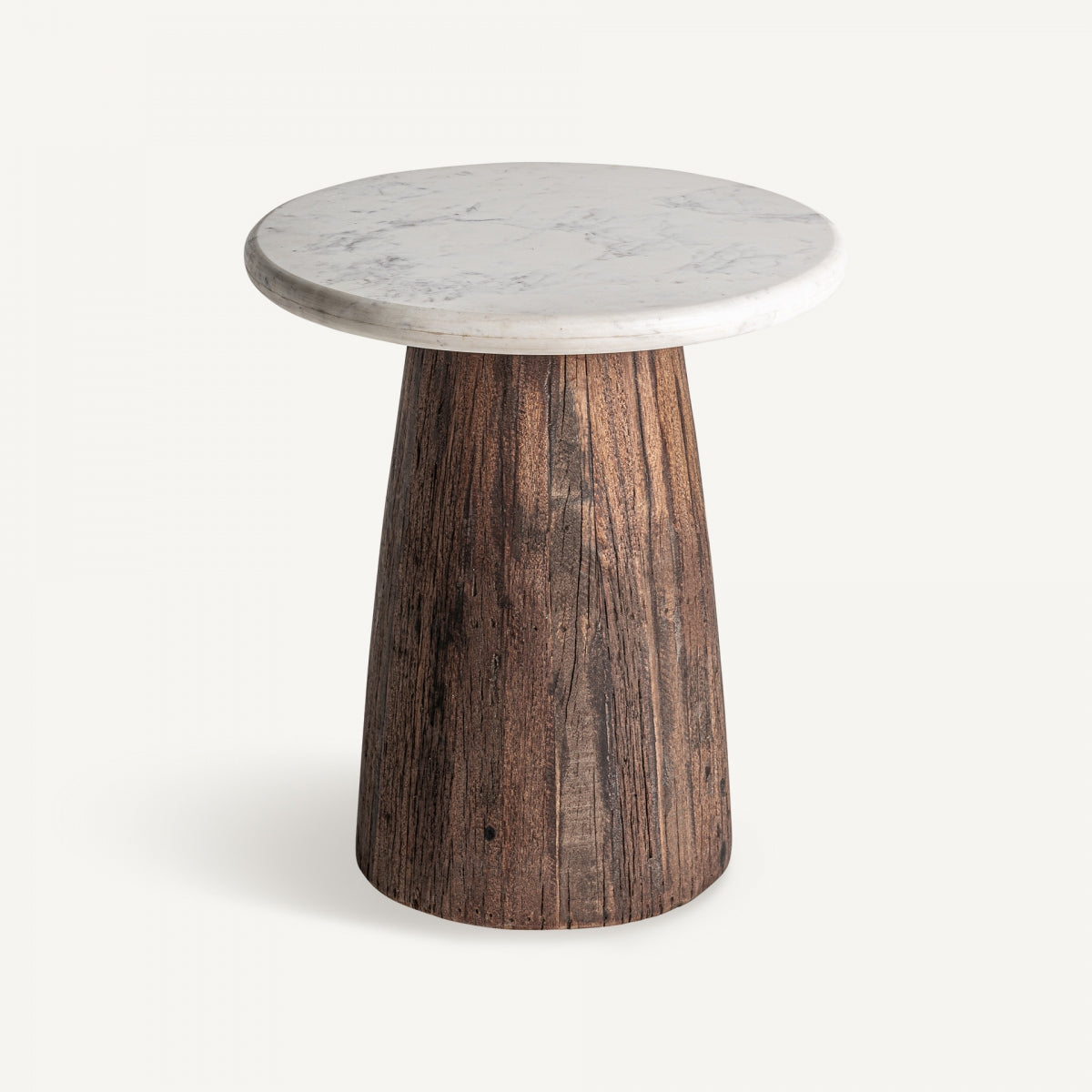 Table d'appoint en bois et marbre blanc | VICAL Skorup - Image 3
