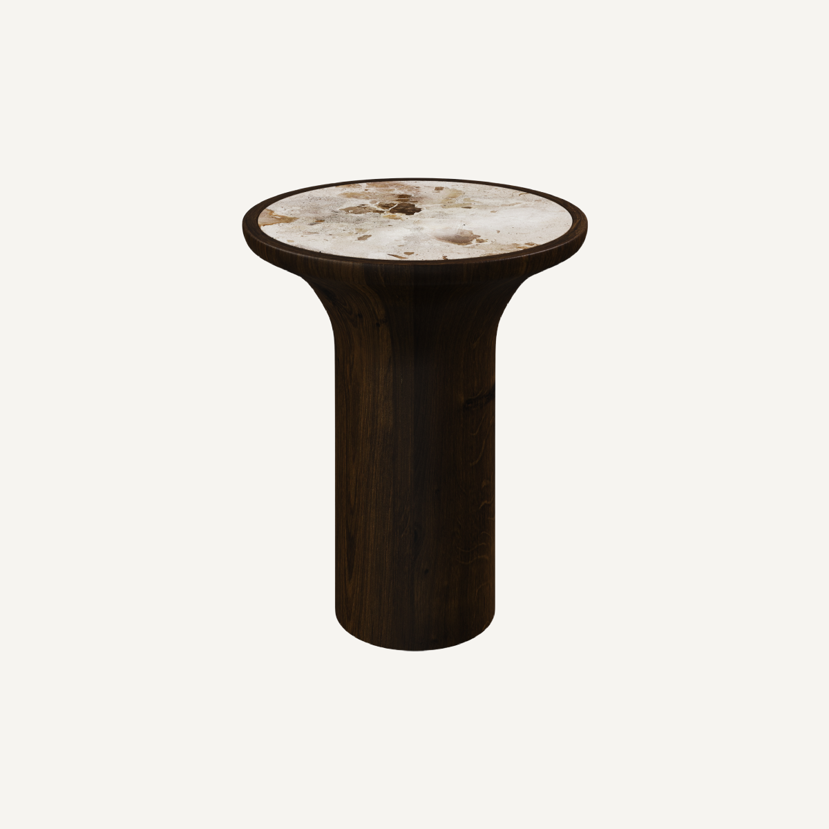 Table d'appoint en manguier et marbre | Dôme Deco Hawera S - Image 1