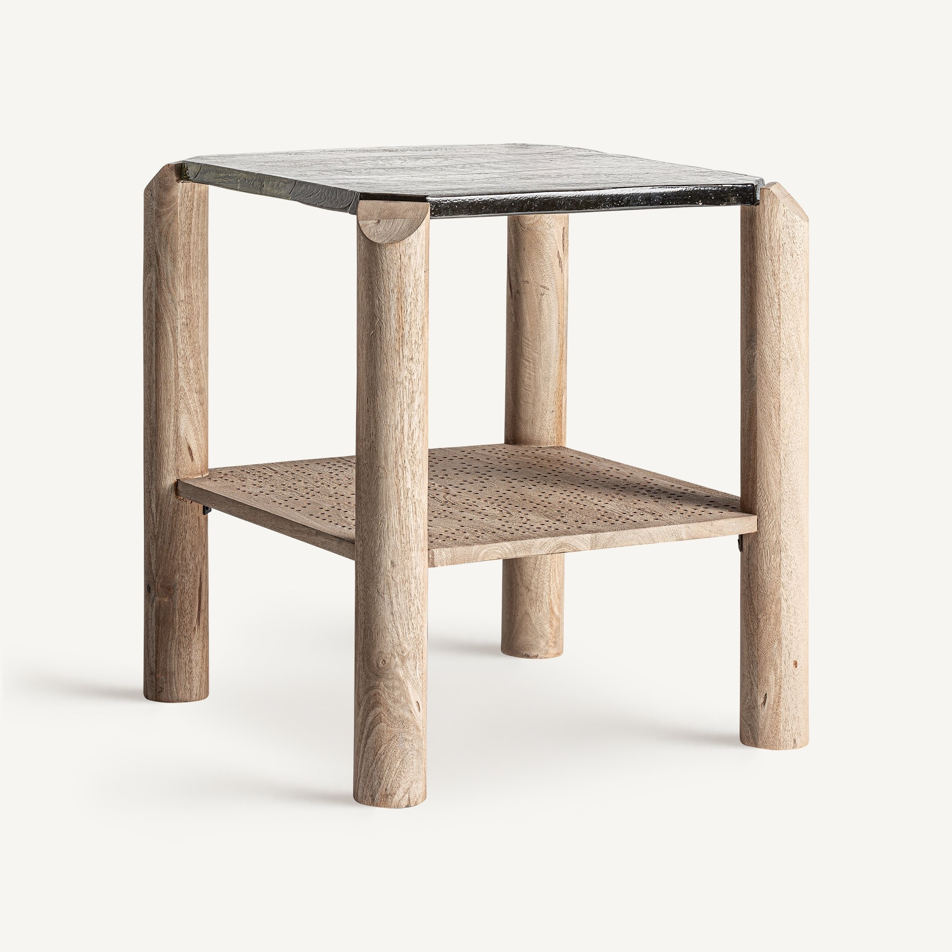 Table d'appoint en manguier/verre | VICAL Jacquard - Image 3