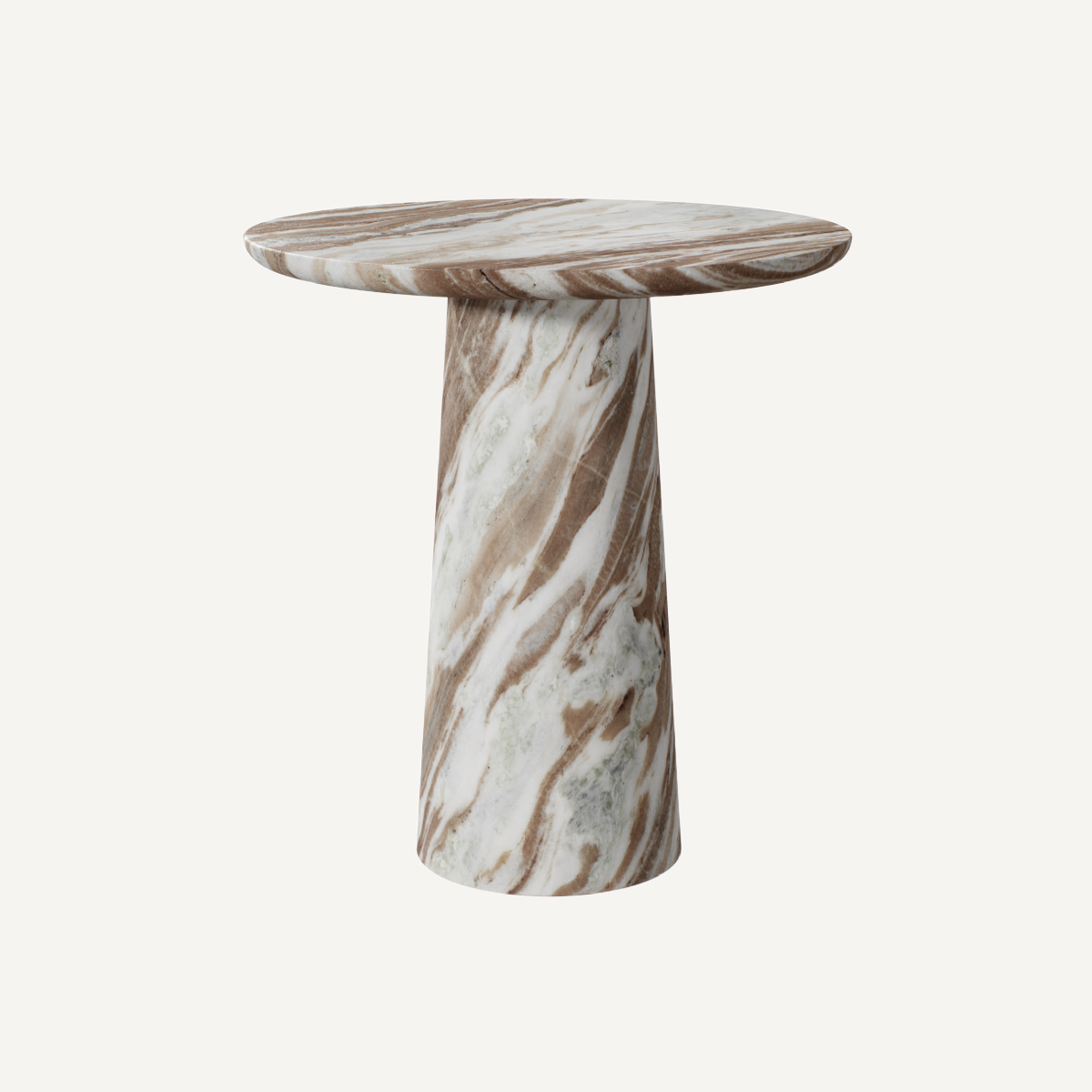 Table d'appoint en marbre marron | Dôme Deco Graz - Image 1