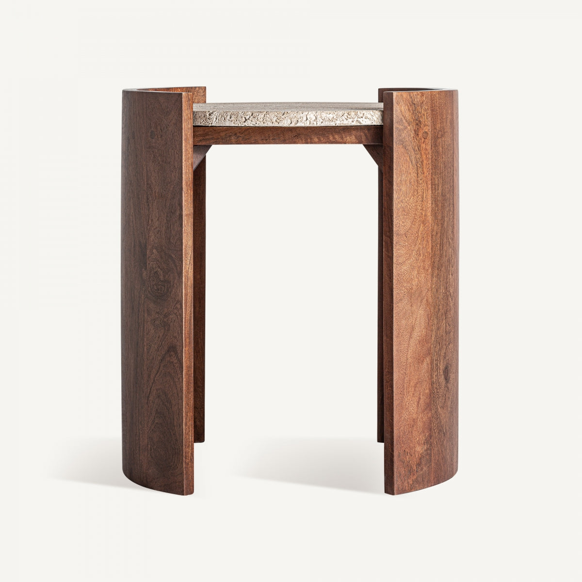 Table d'appoint en travertin beige | VICAL Tivoli S - Image 1