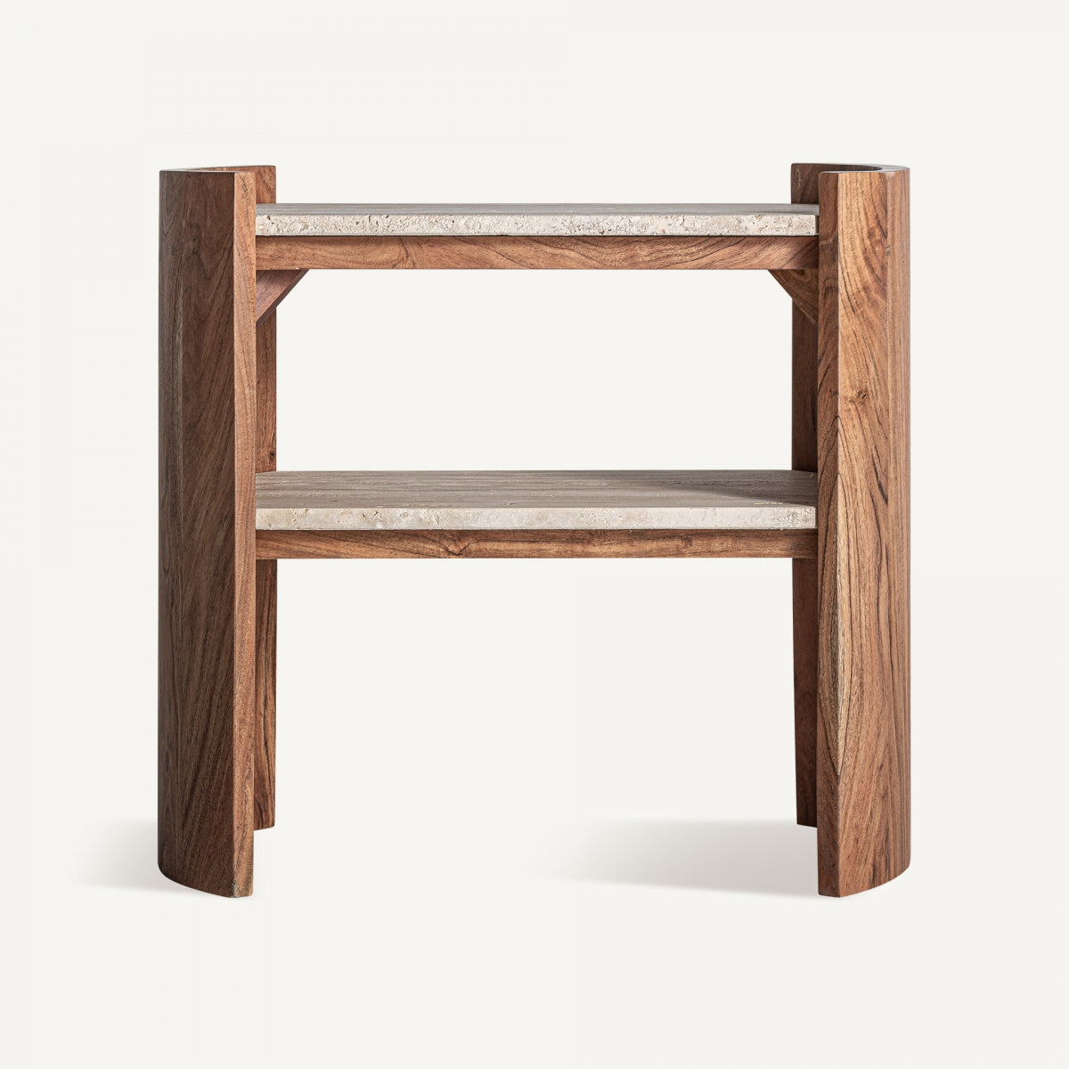 Table d'appoint en travertin beige | VICAL Tivoli - Image 1