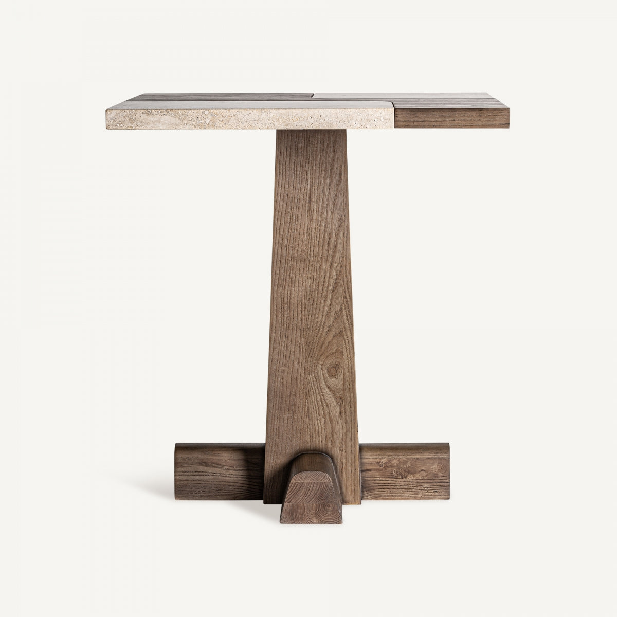 Table de bar en chêne et travertin | VICAL Karpacz - Image 1