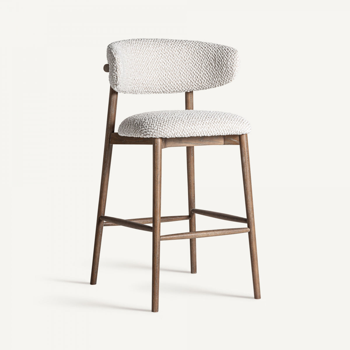 Tabouret de bar en tissu beige | Vical Gerb - Image 1