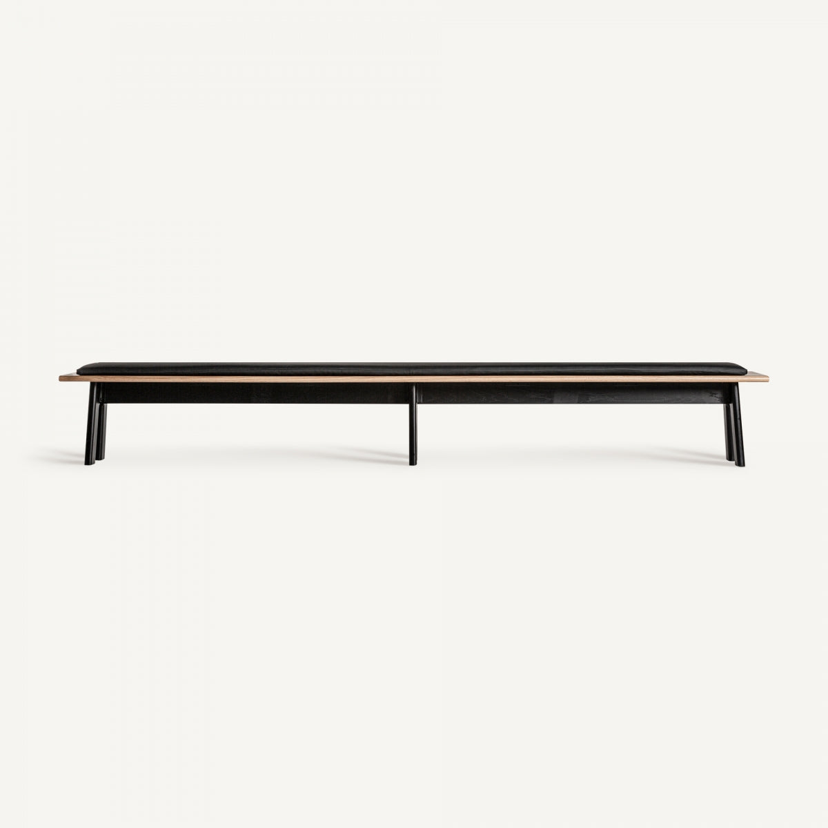 Banc en chêne noir et cuir noir | Vical Nara - Image 1