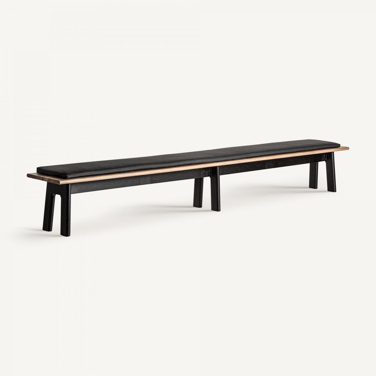 Banc en chêne noir et cuir noir | Vical Nara - Image 2