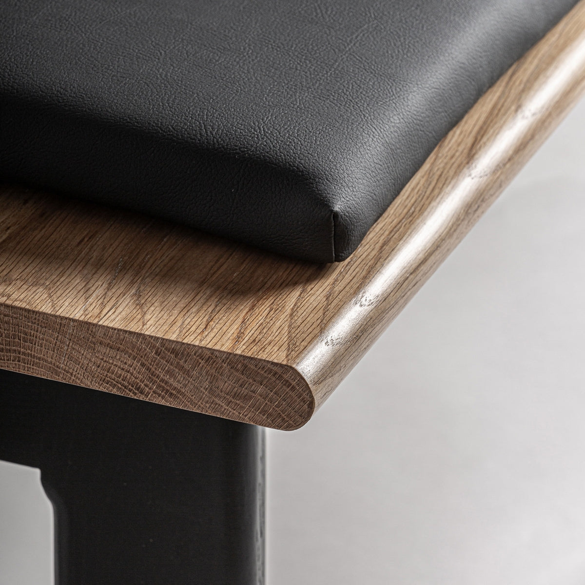 Banc en chêne noir et cuir noir | Vical Nara - Image 3