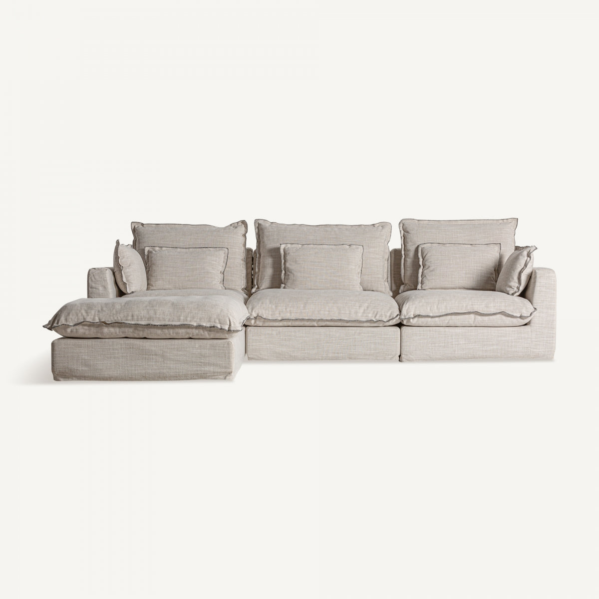 Canapé 3 places en tissu beige | Vical Bief - Image 1