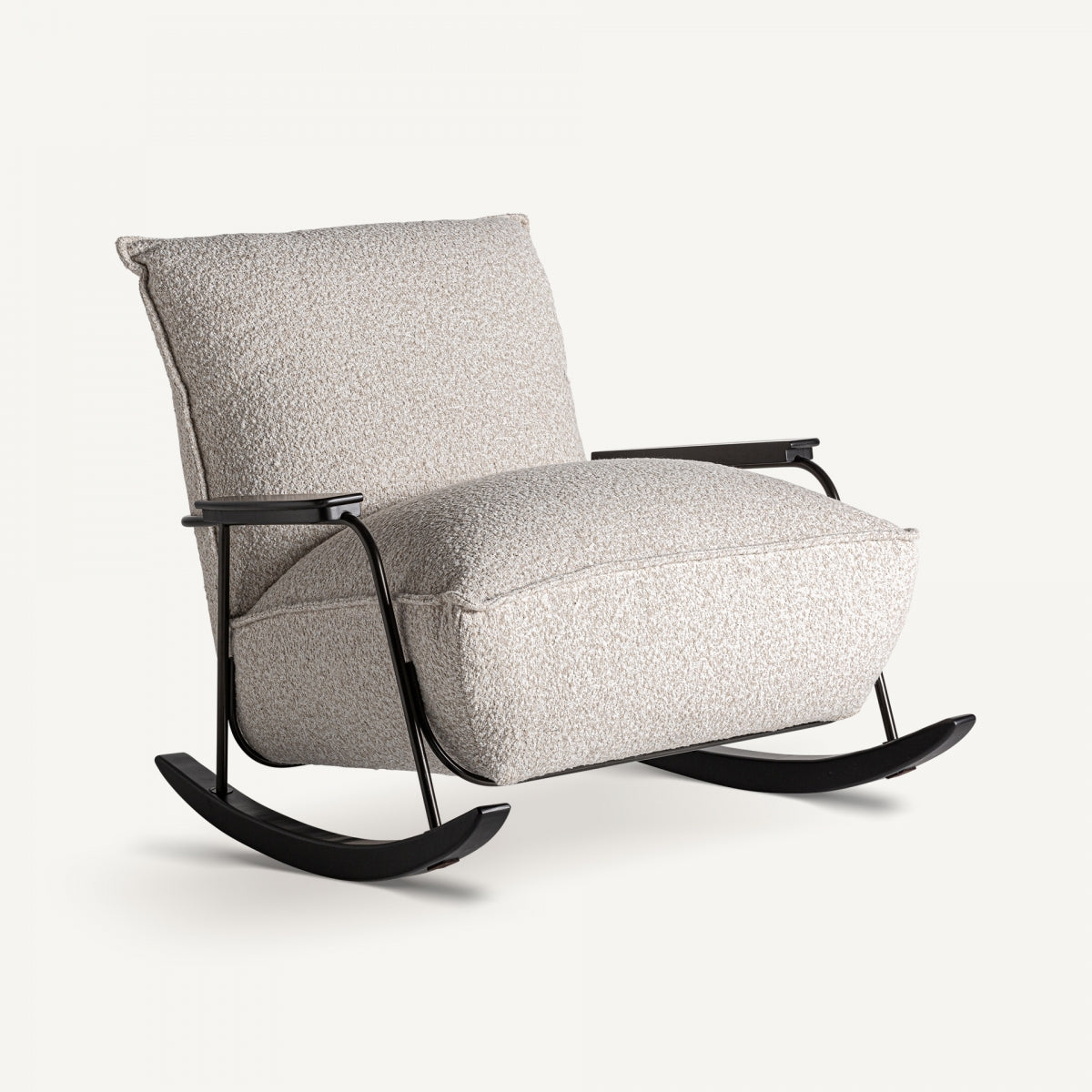 Chaise à bascule en tissu beige | VICAL Zwalm - Image 1