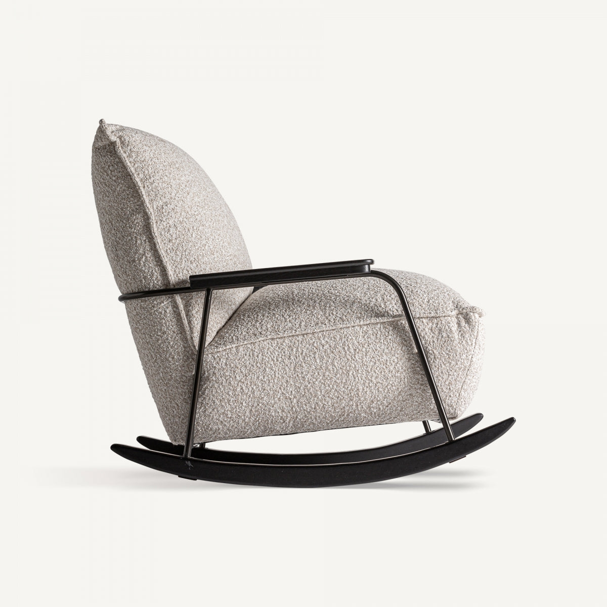 Chaise à bascule en tissu beige | VICAL Zwalm - Image 5