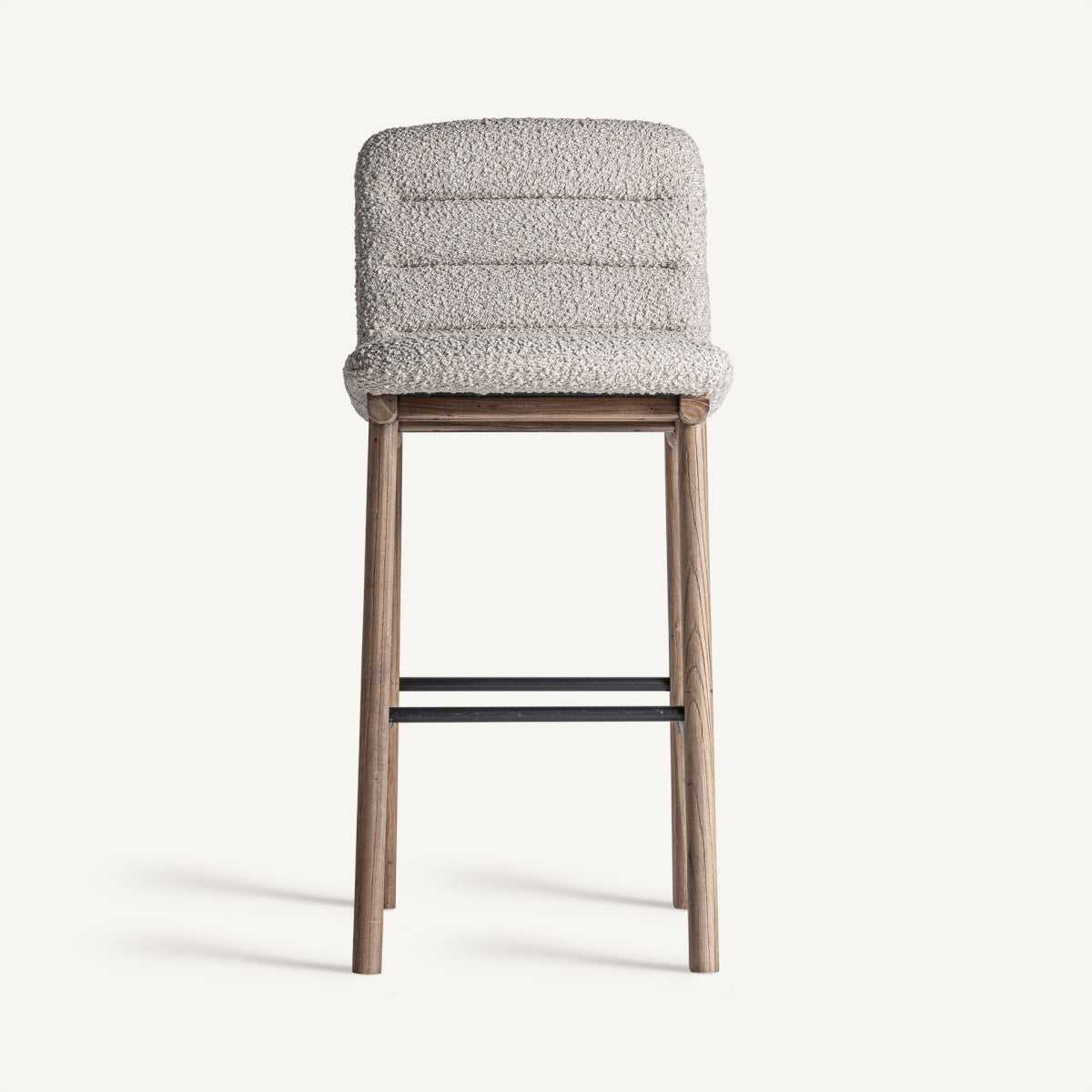 Chaise de bar en tissu beige | VICAL Jacquard - Image 2
