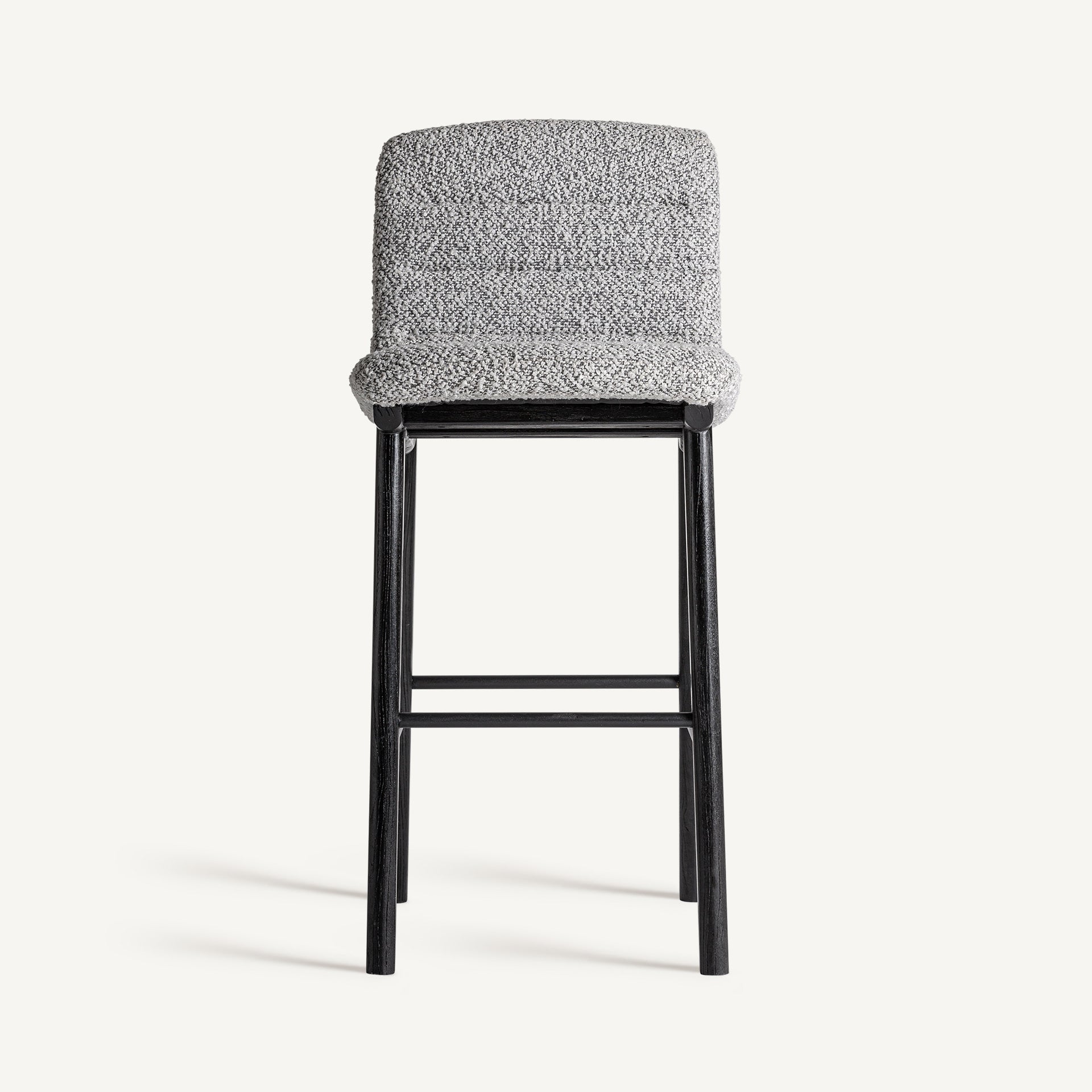 Chaise de bar en tissu gris | VICAL Jacquard - Image 1