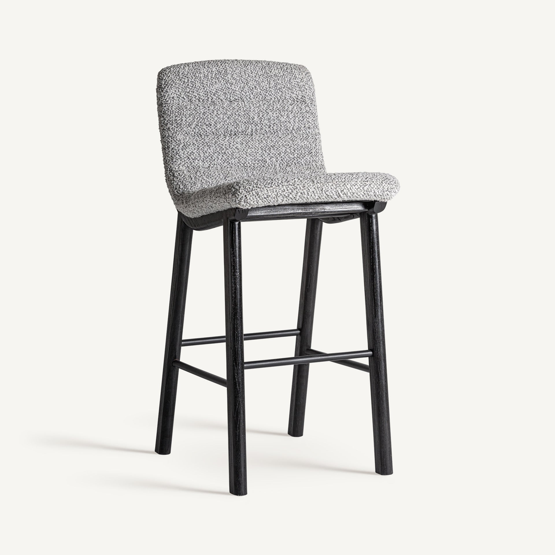Chaise de bar en tissu gris | VICAL Jacquard - Image 3