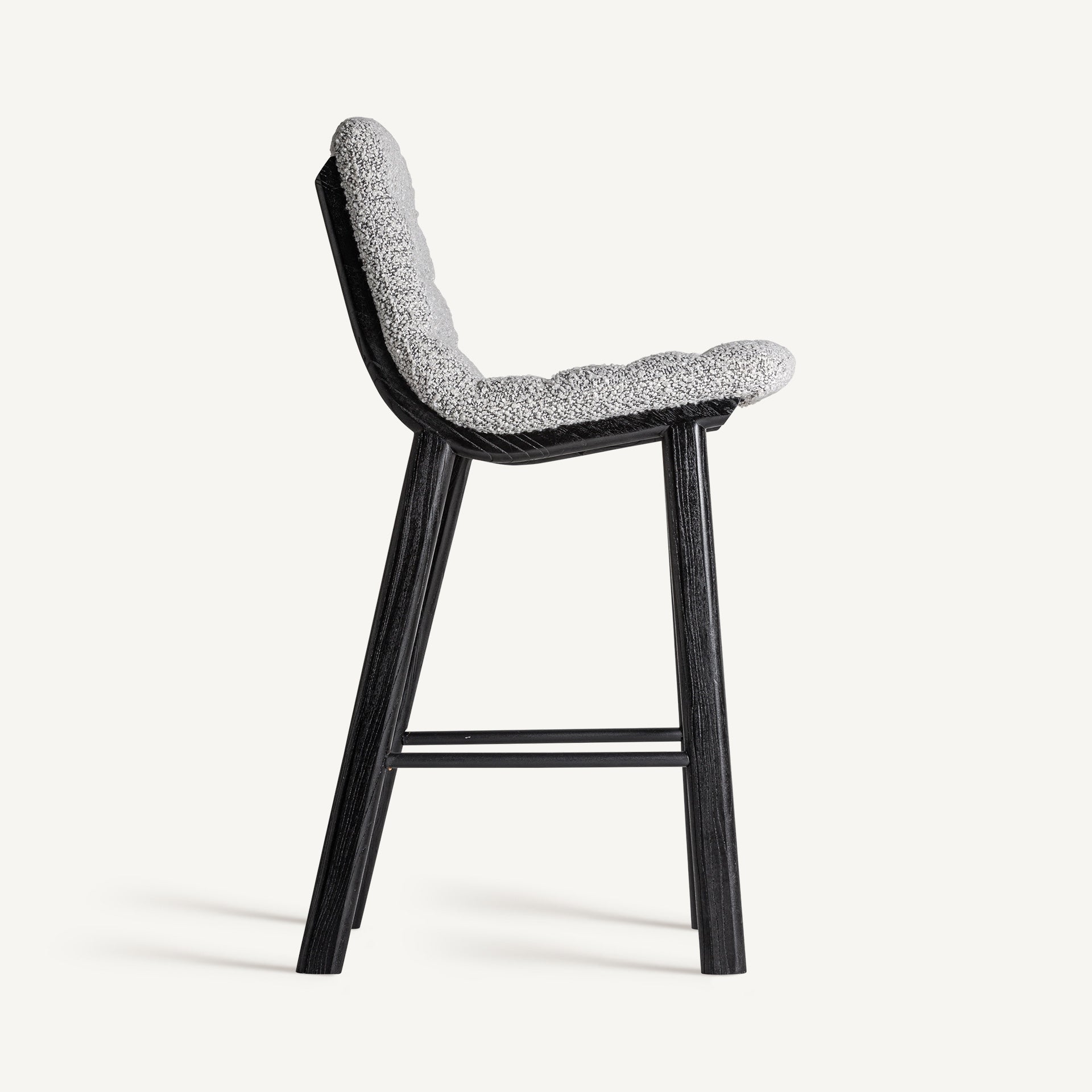 Chaise de bar en tissu gris | VICAL Jacquard - Image 5