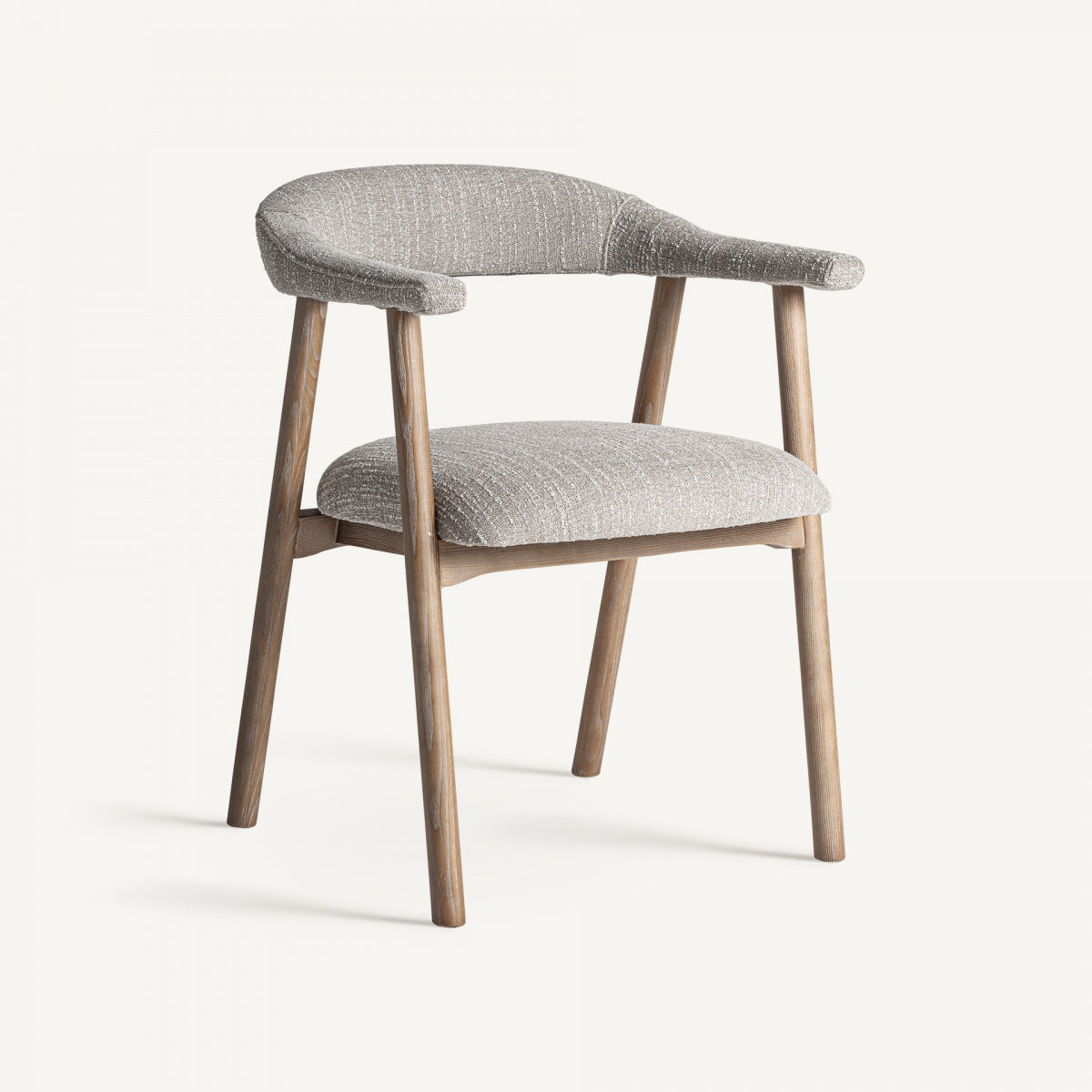 Chaise de salle à manger bouclé gris | Vical Davrey - Image 1