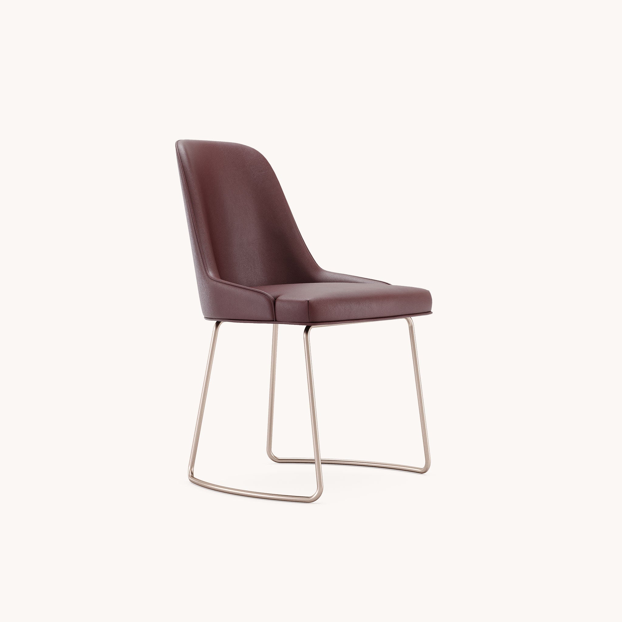 Chaise de salle à manger en cuir bordeaux | Domkapa Anna - Image 1