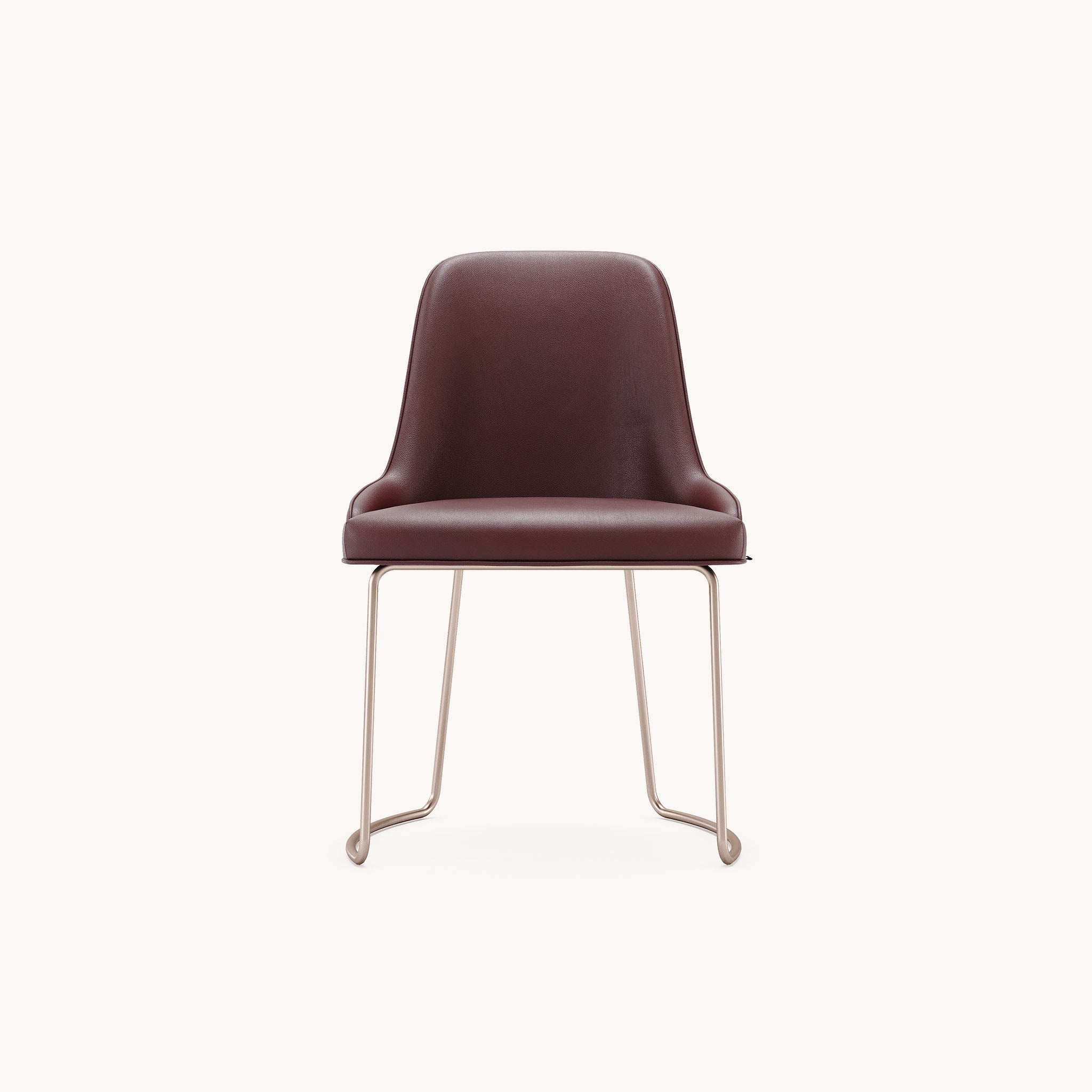 Chaise de salle à manger en cuir bordeaux | Domkapa Anna - Image 2