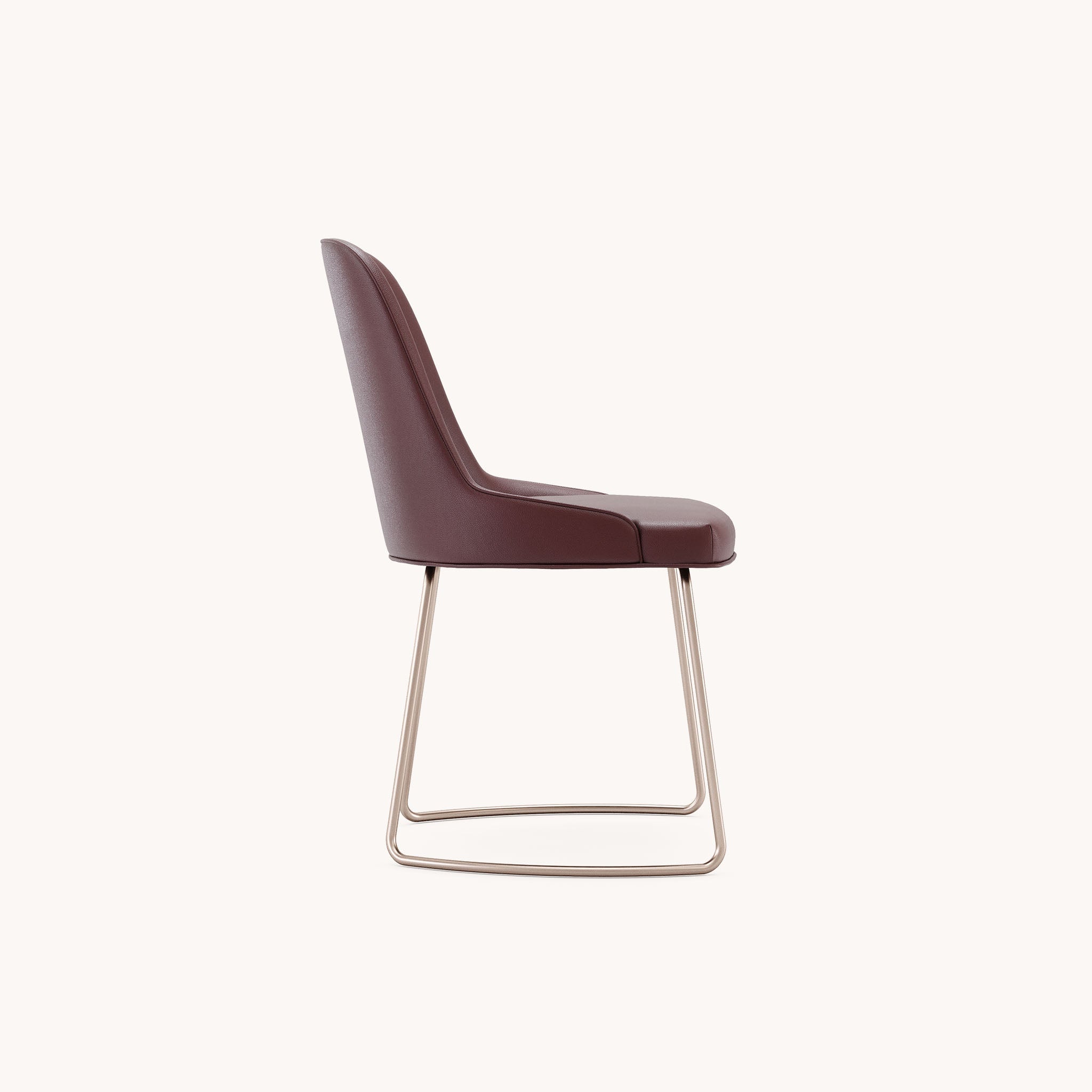 Chaise de salle à manger en cuir bordeaux | Domkapa Anna - Image 3