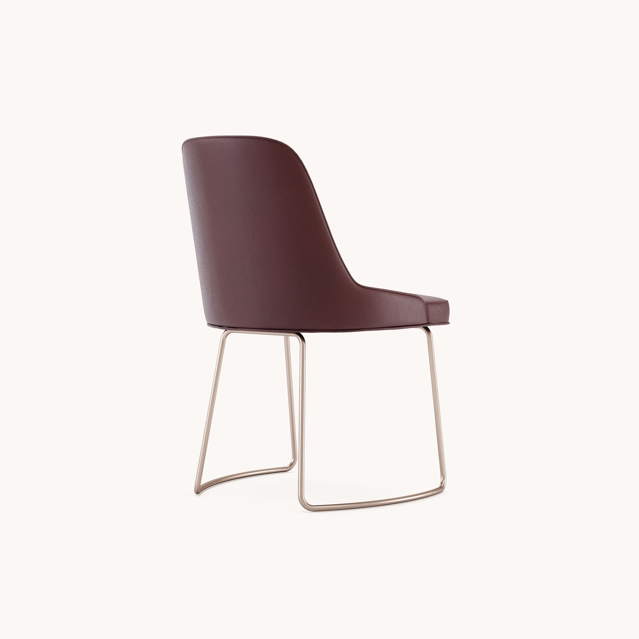Chaise de salle à manger en cuir bordeaux | Domkapa Anna - Image 4