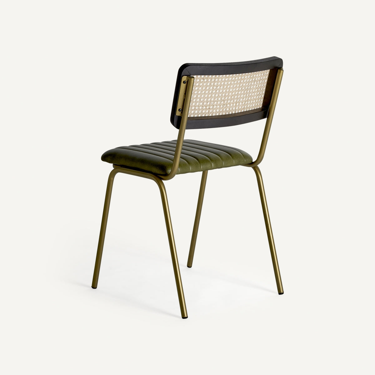 Chaise de salle à manger en cuir vert | Vical Almstock - Image 5