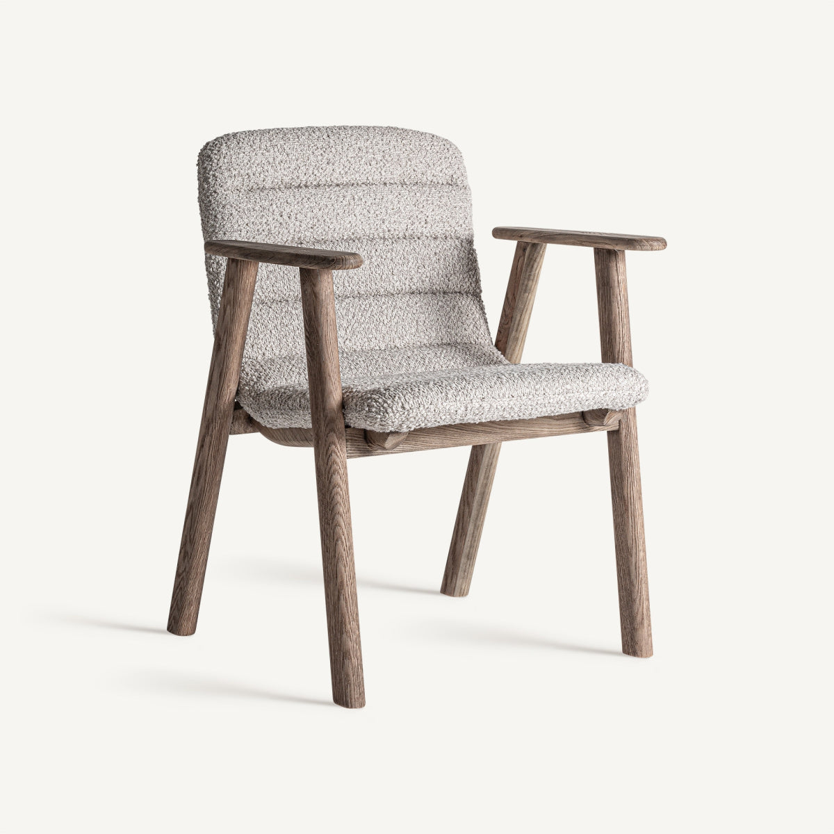 Chaise de salle à manger en tissu beige | VICAL Jacquard 2 - Image 1