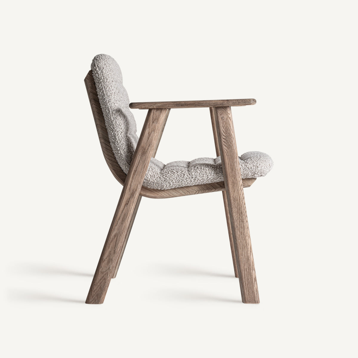 Chaise de salle à manger en tissu beige | VICAL Jacquard 2 - Image 2
