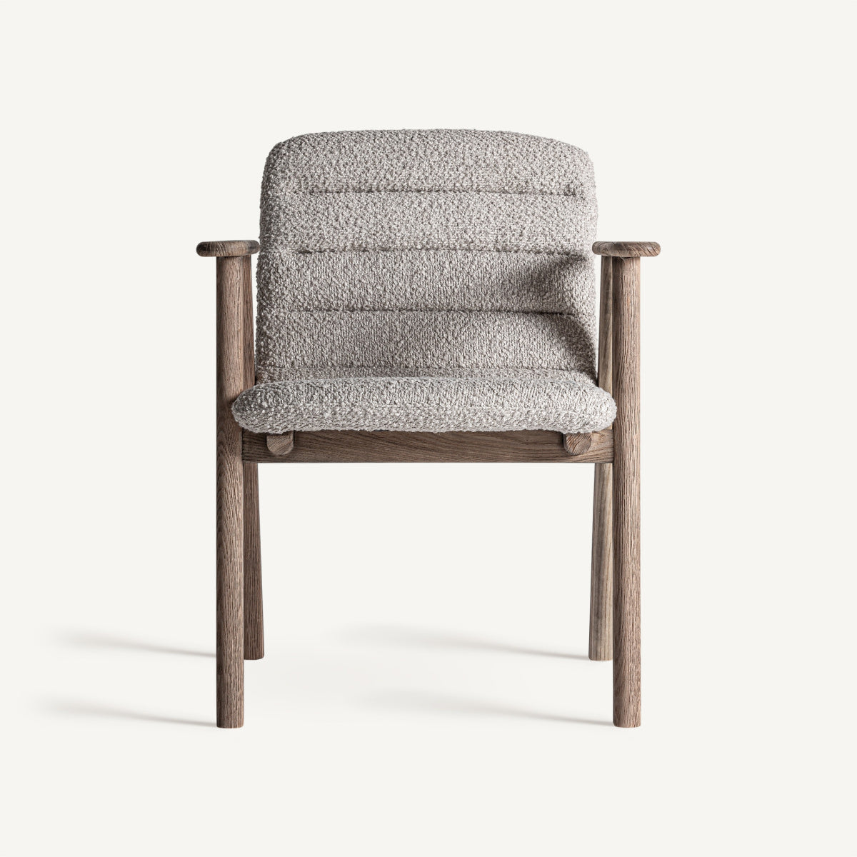 Chaise de salle à manger en tissu beige | VICAL Jacquard 2 - Image 3
