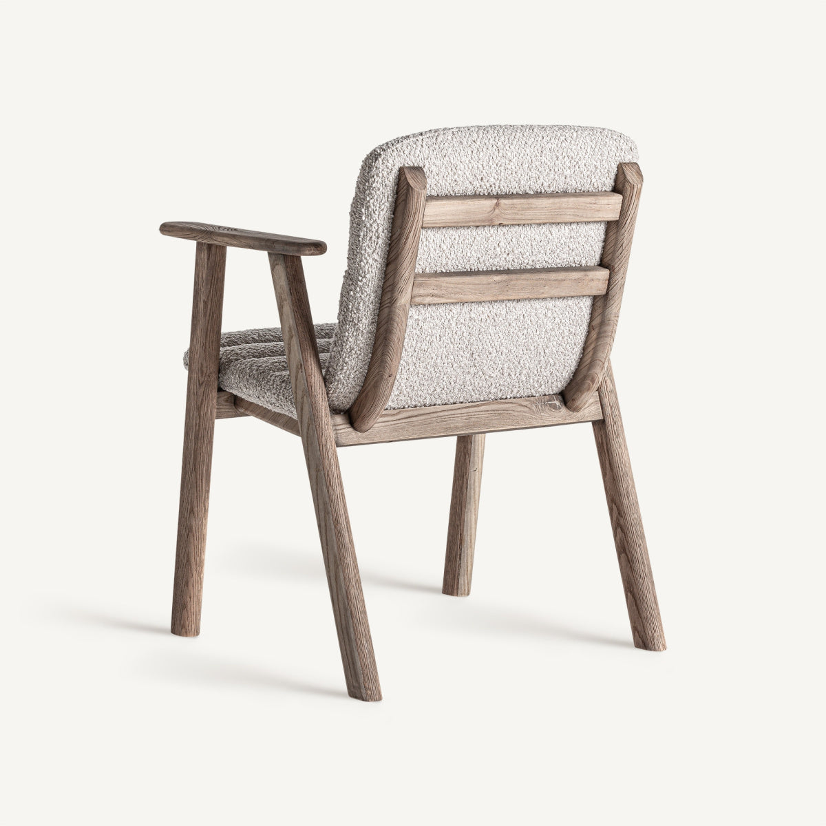 Chaise de salle à manger en tissu beige | VICAL Jacquard 2 - Image 4