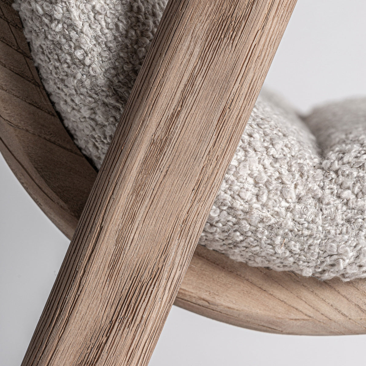 Chaise de salle à manger en tissu beige | VICAL Jacquard 2 - Image 5
