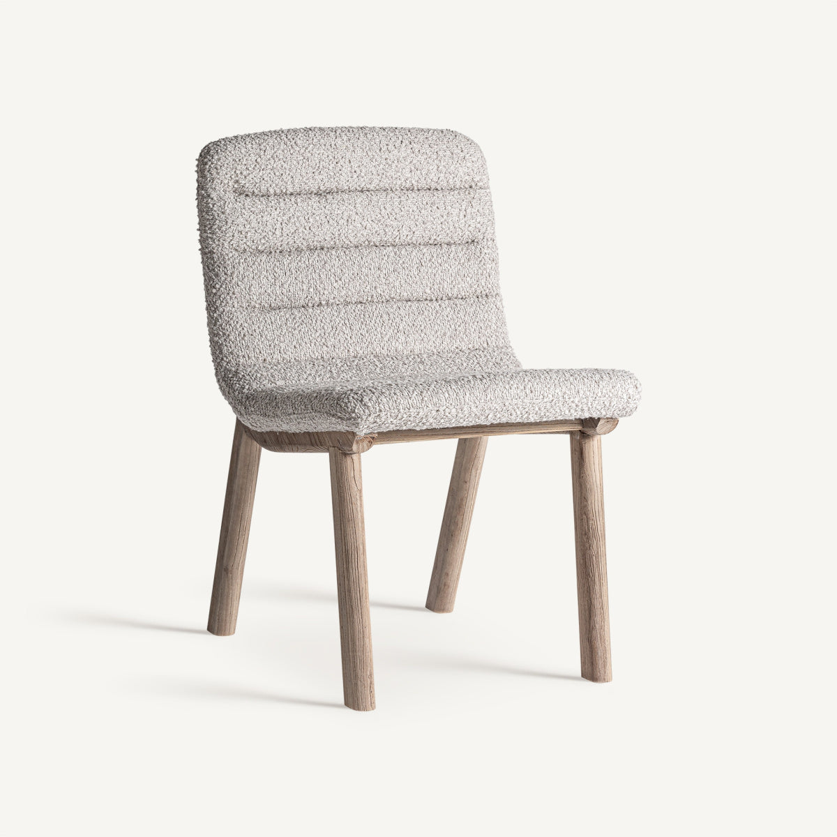 Chaise de salle à manger en tissu beige | VICAL Jacquard - Image 1