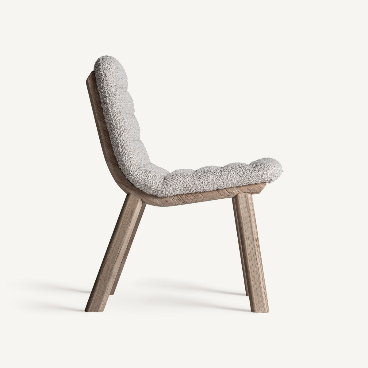 Chaise de salle à manger en tissu beige | VICAL Jacquard - Image 3