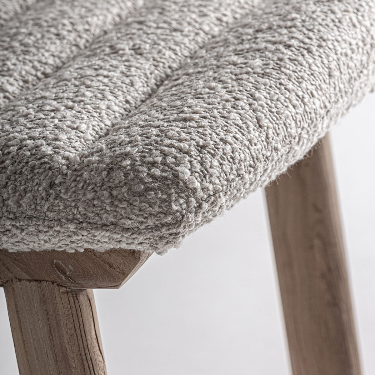 Chaise de salle à manger en tissu beige | VICAL Jacquard - Image 4