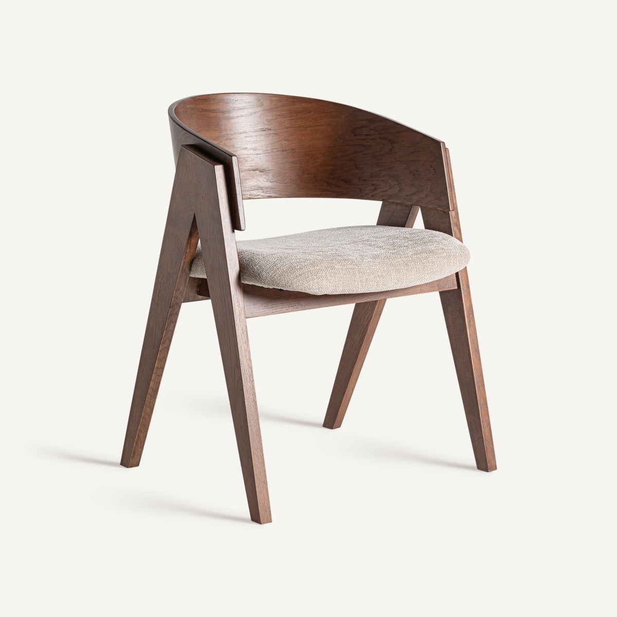 Chaise de salle à manger en tissu beige | VICAL Madiran - Image 1
